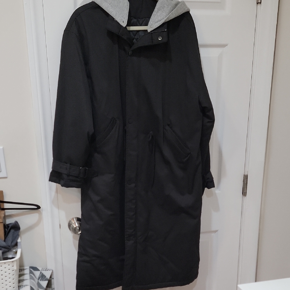 Women's Black Quilted Coat With Hood